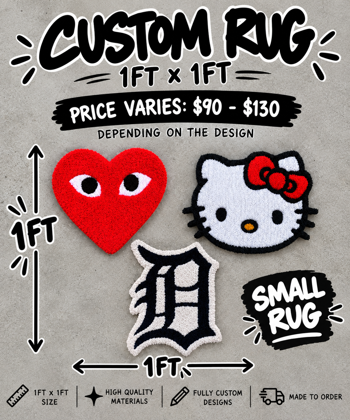 Small custom design rug